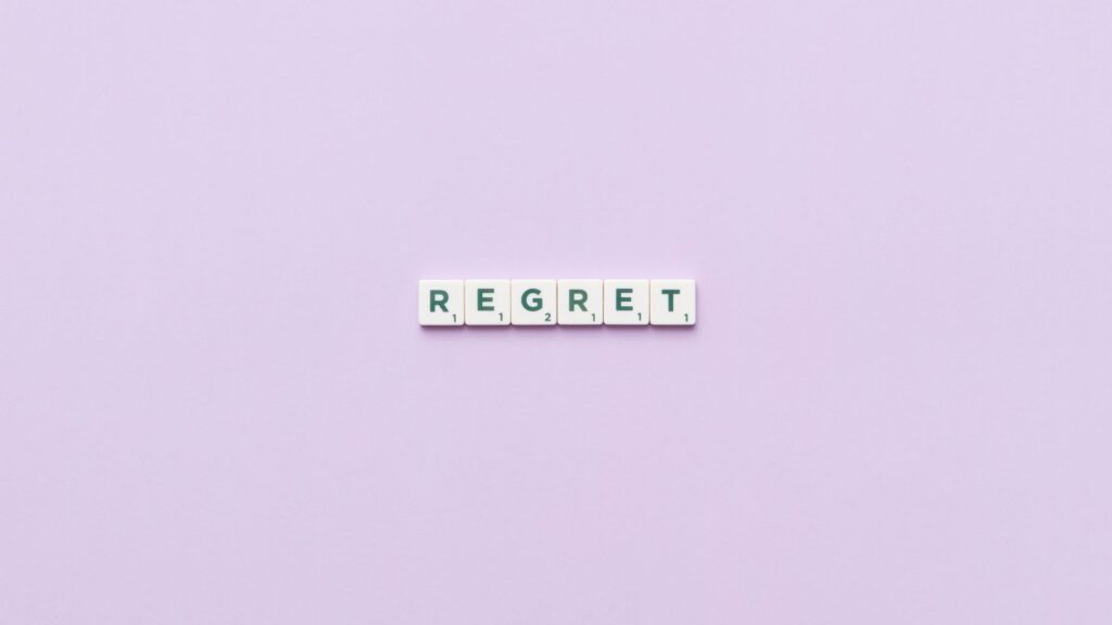 後悔の文字　regret